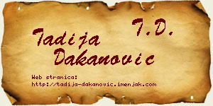 Tadija Dakanović vizit kartica